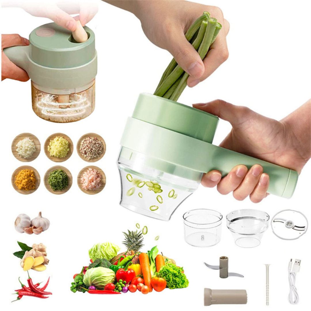 Hand Held Chopper HOLIYO Classic 4 In 1 Handheld Electric Vegetable