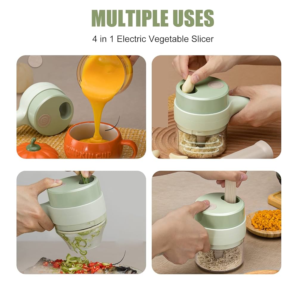 Hand Held Chopper HOLIYO Classic 4 In 1 Handheld Electric Vegetable