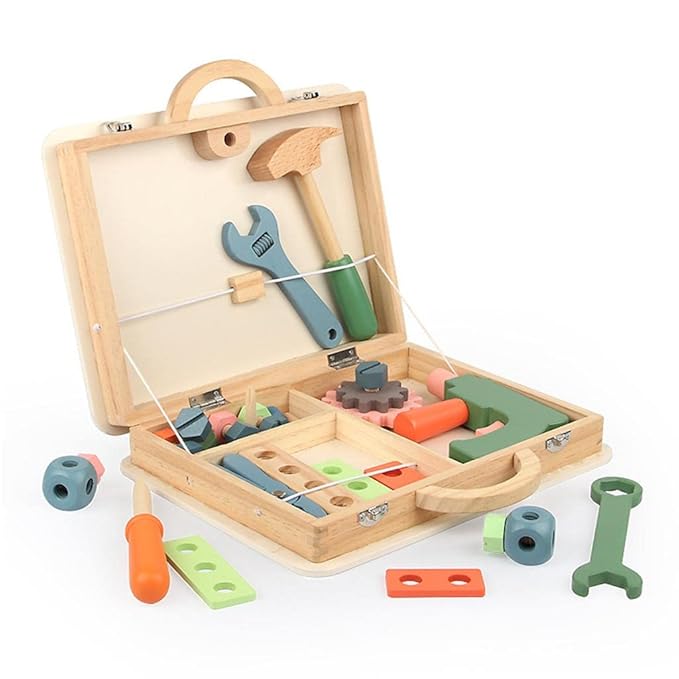 Kids Wooden Toolbox Toy Set ©