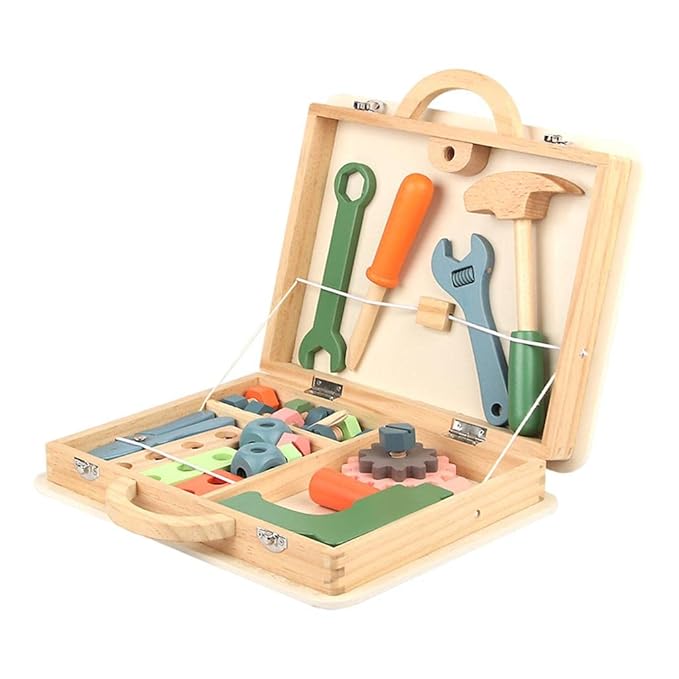 Kids Wooden Toolbox Toy Set ©